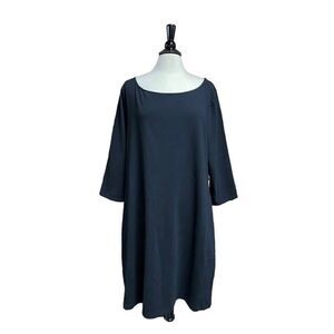 Old Navy Black 3/4 Sleeve Knit Dress